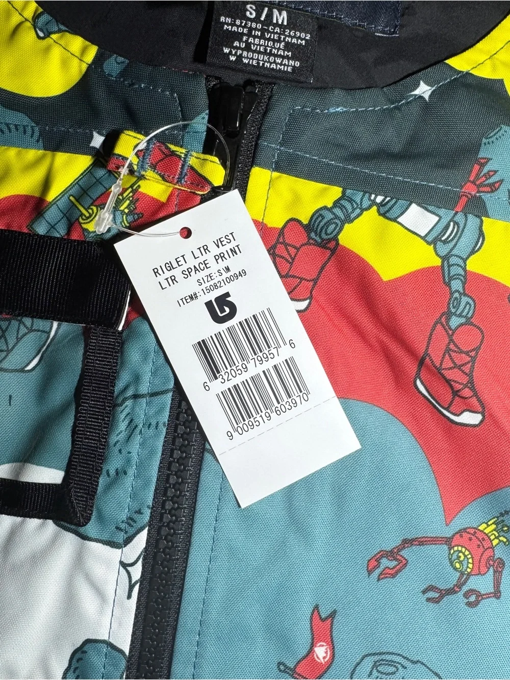 Burton Kids Learn-to-Ride Vest in Yellow/Red/Blue S/M NEW